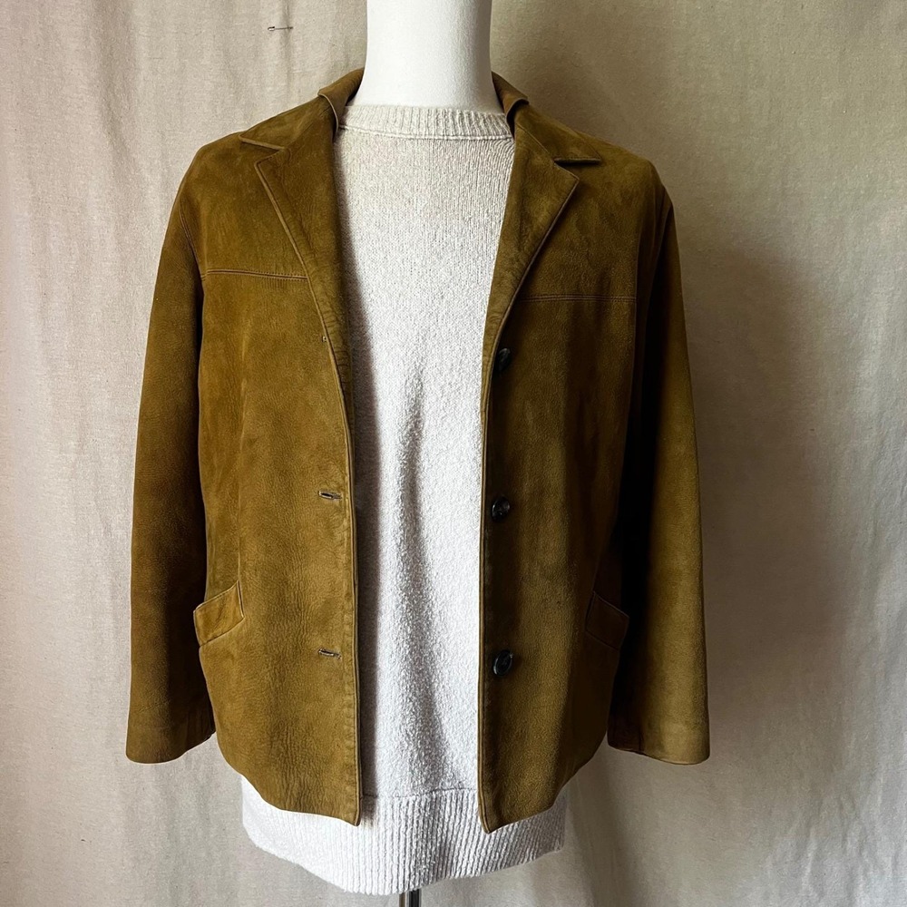 Vintage English Suede Leather Sport Coat Unisex Small‎ Harder's Kloster Denmark